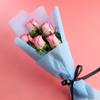 FlowerAura Premium Combo of Fresh Live 3 Pink Roses Flower Bouquet With Delicious 500g Heart Shape Choco Cake For Birthday | Anniversary | Valentine's Day | New Year | Christmas (Same Day Delivery) view 2
