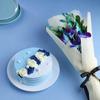 FlowerAura Premium Combo of Fresh Live 3 Purple Flower Bouquet With Delicious 500g Vanilla Cake For Birthday | Anniversary | Valentine's Day | New Year | Christmas (Same Day Delivery) view 1