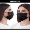 Disposable Face Masks, 3-Ply, Pack of 100, with Nose Clip and Elastic Ear Loops for Adults (Black) view 3