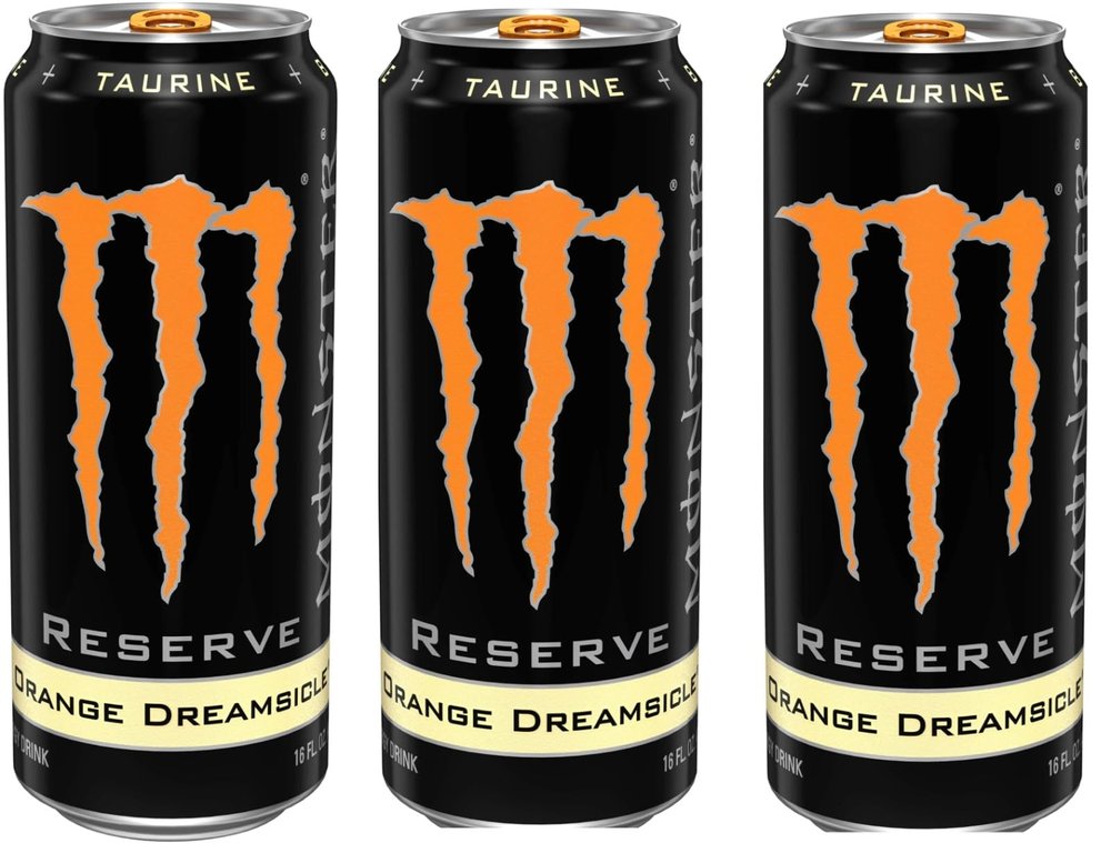 DECADENT FOODS Monster Reserve Orange Dreamsicle Energy Drink, Taurine Formula, 16 Fl Oz Can Each 500ml X Pack Of 3 (From USA)