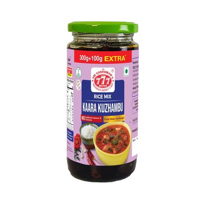 777 Kara Kuzhambu Paste 400g (300g + 100g Extra) Pack of 2 | Spicy Tamarind Gravy Mix | Chettinad Style Paste | Total 800g