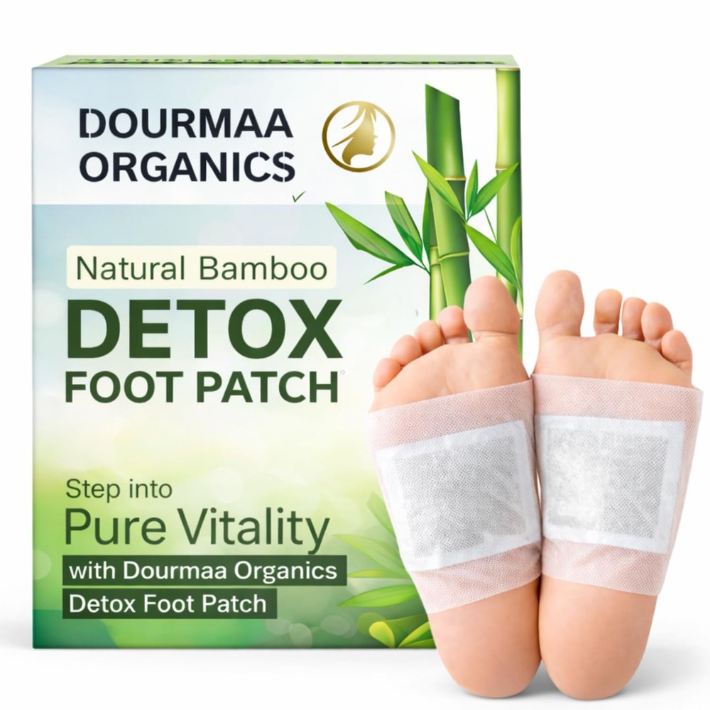 DOURMAA ORGANICS Herbal Detox Foot Patches with Natural Bamboo Vinegar for Body Cleansing, Stress Relief & Better Sleep | Foot Pads for Daily Wellness | Pack of 5-50 Patches