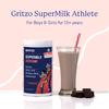Gritzo SuperMilk Athlete (13+y Boy & Girl), 17g Protein Powder (Double Chocolate, 400g) | Zero Refined Sugar, 20 Vitamins & Minerals view 2