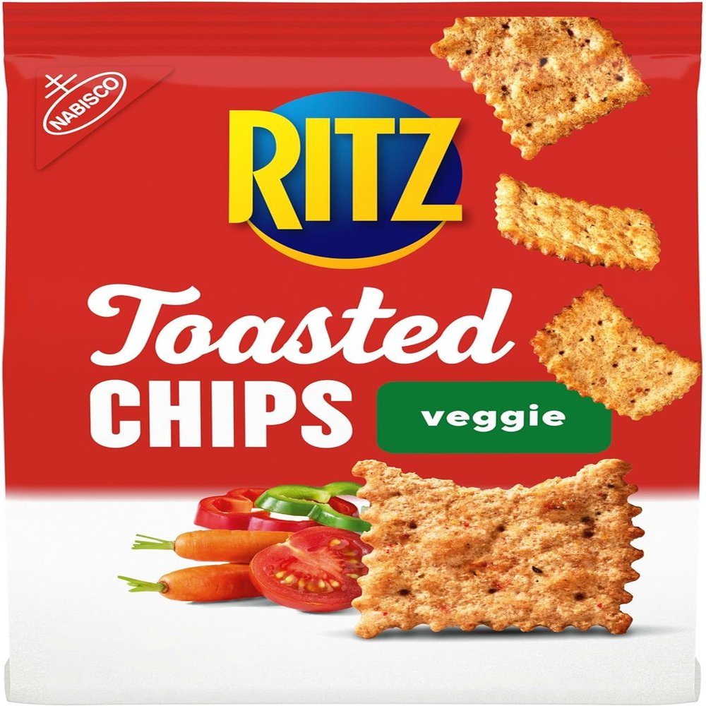 DECADENT FOODS RITZ Toasted Chips Veggie Flavored Crackers, Crispy Snacks with Natural Vegetable Seasoning, 229g (Product Of USA)