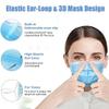 Glovery 3-Ply Disposable Face Masks Non-Woven, Breathable, Soft Ear Loops, Adjustable Nose Clip Protective Mask for Daily Use, Travel, School, Office (500, Blue) view 3