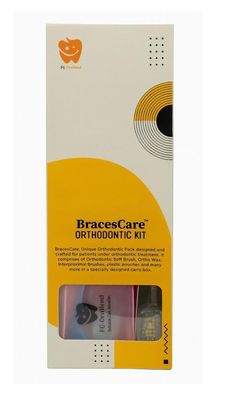 FG Orallend Braces Care Orthodontic Kit for Daily Oral Hygiene, Complete Braces Cleaning Set with Soft Brushes, Ortho Wax, Interdental Tools, Storage Case, Dental Mirror, Flosser and Accessories (Pack of 2)