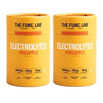 The Func. Lab Daily Electrolytes - Pineapple Pack Of 2 | 30 Sachets Each | Instant Hydration Powder with Sodium, Potassium, Magnesium | Sugar-Free, No Preservatives | Instant Energy & Recovery Drink
