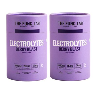 The Func. Lab Daily Electrolytes -Berry Blast | Pack Of 2, 30 Sachets Each | Instant Hydration Powder with Sodium, Potassium, Magnesium | Sugar-Free, No Preservatives | Instant Energy & Recovery Drink