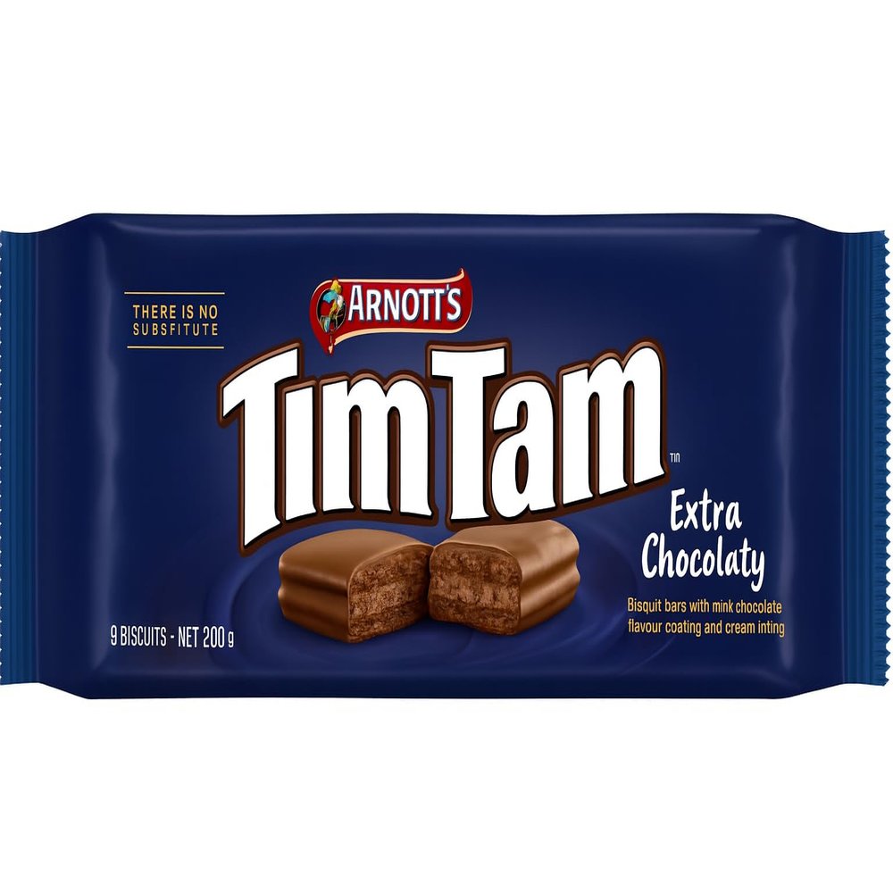 Arnotts TimTam Extra Chocolaty Biscuit Bars | Rich Milk Chocolate Coating & Creamy Filling | Imported Australian Chocolate Snack | Premium Crunchy Chocolate Cookies 9 Biscuits 200g Pack (IMPORTED-AUS)