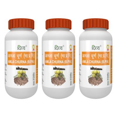 Divy Amla Churna100g, Pack of 3 Bottles, Ayurvedic Medicine Powder, Pure Herbal Supplement for Rasayana