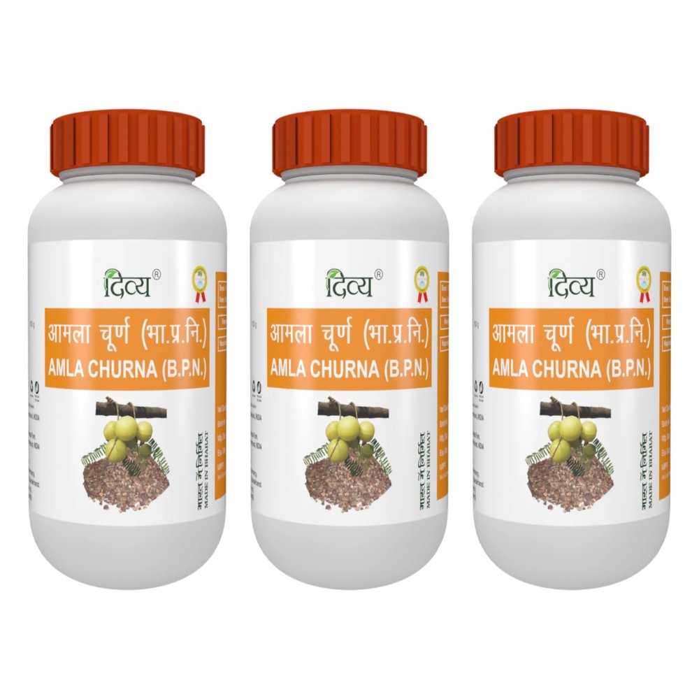 Divy Amla Churna100g, Pack of 3 Bottles, Ayurvedic Medicine Powder, Pure Herbal Supplement for Rasayana
