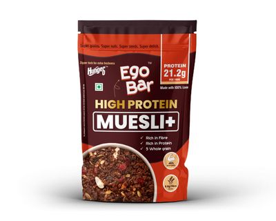 High Protein Muesli Plus 21.2g Protein | Healthy Breakfast Cereal with 5 Whole Grains, Super Grains, Nuts, Seeds | High Fibre Mix