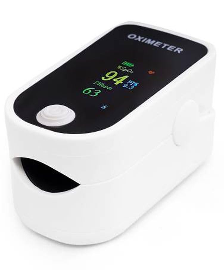 Vinon Licht Digital Pulse Oximeter, Fingertip Blood Oxygen Saturation Monitor with OLED Display, SpO2 and Heart Rate Measurement Device, White and Black
