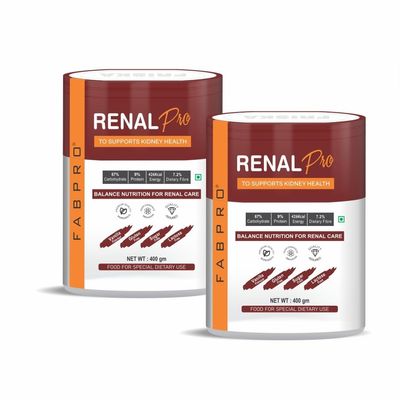 Friska Fabpro Renal Pro Albumen Power researched nutritional supplement Flavour Vanila Pack of 2-400gm Each