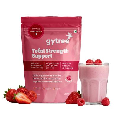 Gytree Berry Blast Plant Protein for Women | 24g Protein with Monk Fruit & Berry Blend | Supports Energy, Muscle & Skin Health | Vegan, Lactose-Free, Gluten-Free | 500 Gm