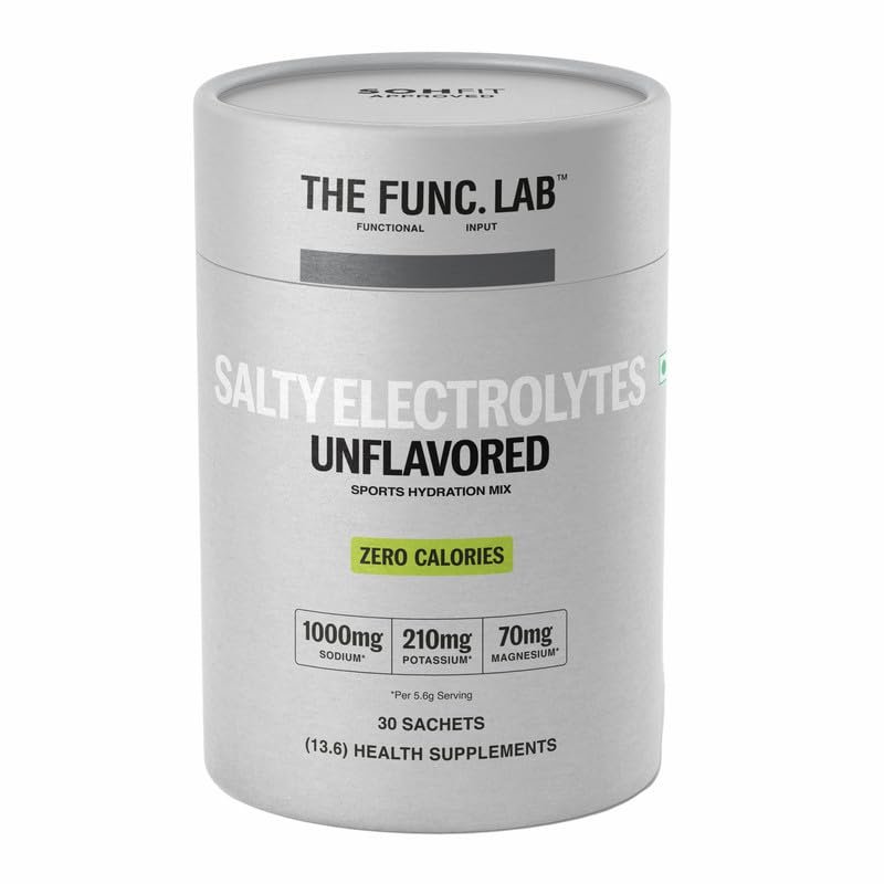 The Func. Lab Daily Electrolytes - Unflavoured | 30 Sachets | Instant Hydration Powder with Sodium, Potassium, Magnesium | Sugar-Free, No Preservatives | Instant Energy, Performance & Recovery Drink