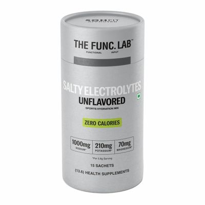 The Func. Lab Daily Electrolytes - Unflavoured | 15 Sachets | Instant Hydration Powder with Sodium, Potassium, Magnesium | Sugar-Free, No Preservatives | Instant Energy, Performance & Recovery Drink