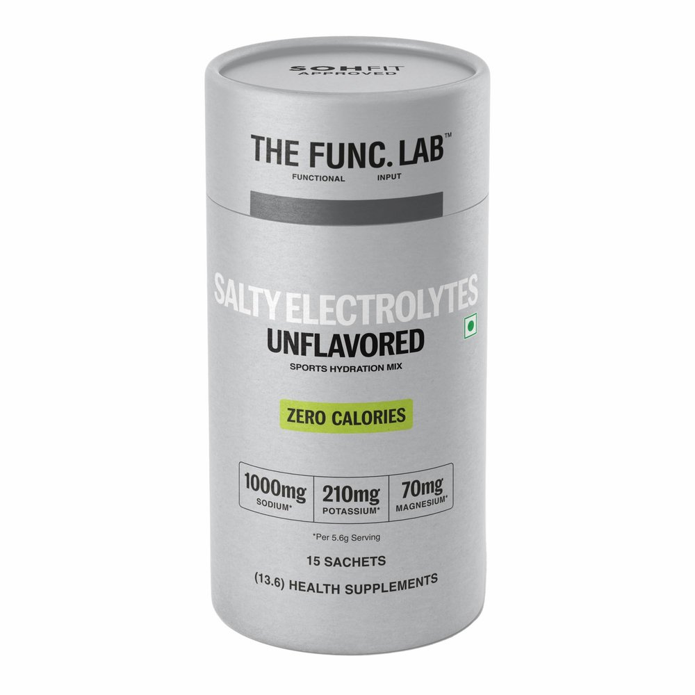 The Func. Lab Daily Electrolytes - Unflavoured | 15 Sachets | Instant Hydration Powder with Sodium, Potassium, Magnesium | Sugar-Free, No Preservatives | Instant Energy, Performance & Recovery Drink