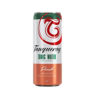 Tanqueray Peach Tonic Water (Pack of 8 X 250 ML) | Premium Sparkling Quinine Tonic with Juicy Peach Notes | Expertly Crafted Mixer for Gin & Cocktails