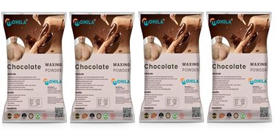 4 Packs of Mohila Hair Removal Chocolate Wax Powder for Men & Women | Painless Body Hair Removal Wax Powder for Chest, Back, Legs & Under Arms Pack of 4 (100 gm each)