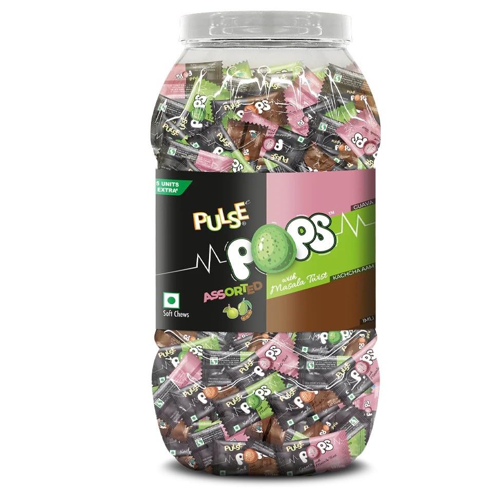 Pulse Pops || Soft Chews || 230 Pieces in one || 897 Gram Soft Chews jelly candy Jar