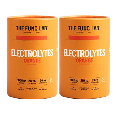 The Func. Lab Daily Electrolytes - Orange Pack Of 2 | 30 Sachets Each | Instant Hydration Powder with Sodium, Potassium, Magnesium | Sugar-Free, No Preservatives | Instant Energy & Recovery Drink
