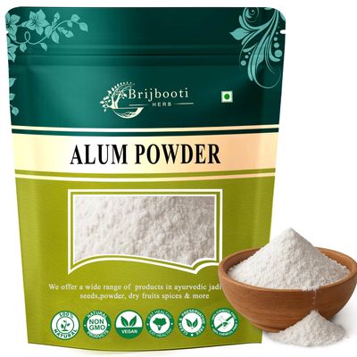 Brijbooti Pure Alum Powder for Face 350g | Organic Fitkari for Face Glow, Skin Tightening, Teeth & Mouthwash, Pore Cleansing, Bath, Hair & Skin | Natural Alum stone Phitkari Powder