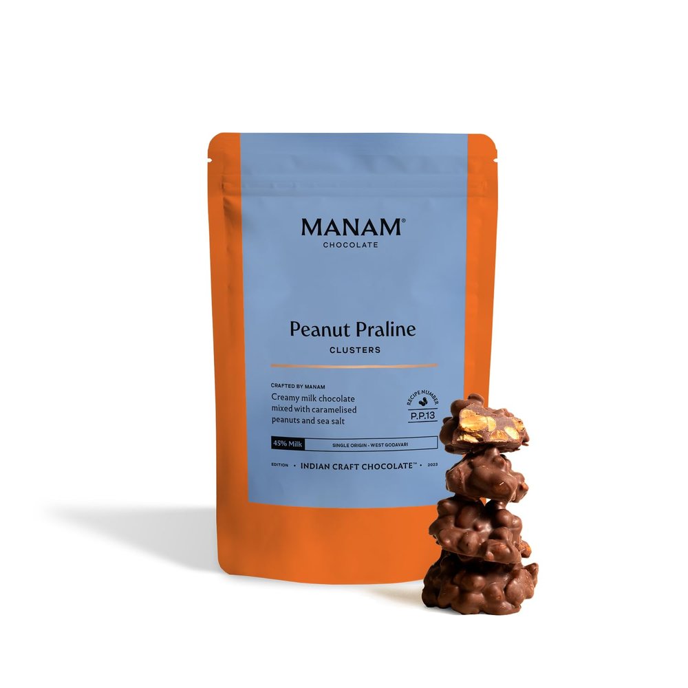 Manam Chocolate Peanut Praline Cluster - 45% Milk Chocolate, 200g