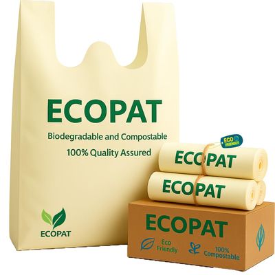 ECOPAT Biodegradable Carry bag Ultra XXL [24X30] | Eco friendly-Bio bags for home, grocery, shopping | Polythene free Bags | Durable & Recyclable Material