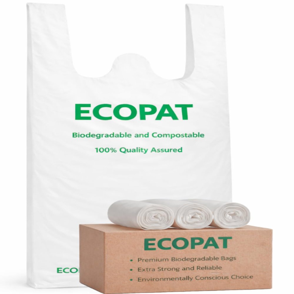 Compostable & Biodegradable Carry Bags, (9 x 13), 70+ Count, Eco friendly-Bio Bags for Home, Grocery, Shopping | Polythene Free Bags, Durable & Recyclable Material