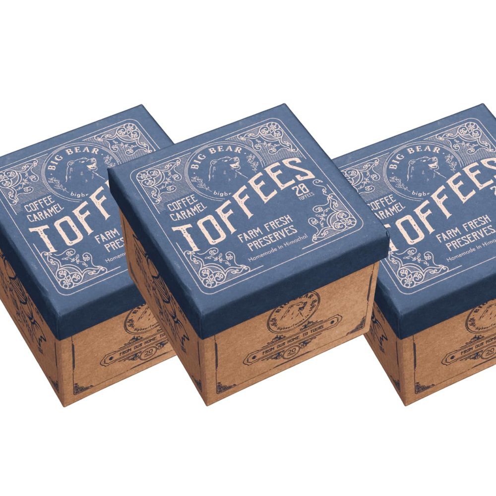 Big Bear Farms Coffee Caramel Toffee 300g (Pack of 3) | Handmade Toffee with Farm-Fresh Butter, Natural Cane Sugar & Coffee | Old-Fashioned Caramel Toffees | Small-Batch Artisanal Candy